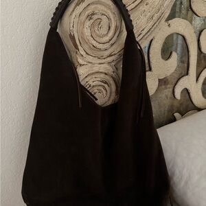 Johnny Was Dark Brown Suede Hobo Bag